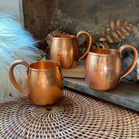3 West Bend Copper Moscow Mule Mugs Cups Made in USA - Picture 1 of 5